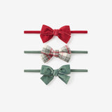 Winter Tartan + Velvet Headband Set 3 pk