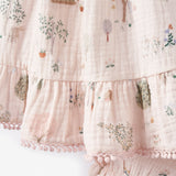 Garden Picnic Lace Edge Organic Muslin Tie Top + Bloomer Set