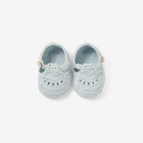 Pale Blue T-Strap Hand Crocheted Baby Booties