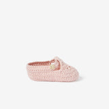 Blush T-Strap Hand Crocheted Baby Booties