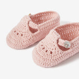 Blush T-Strap Hand Crocheted Baby Booties