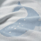 Whale Cotton Knit Baby Blanket