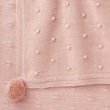 Heathered Pink Popcorn Knit Cotton Baby Blanket