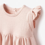 Garden Picnic Flutter Sleeve Knit Baby Dress