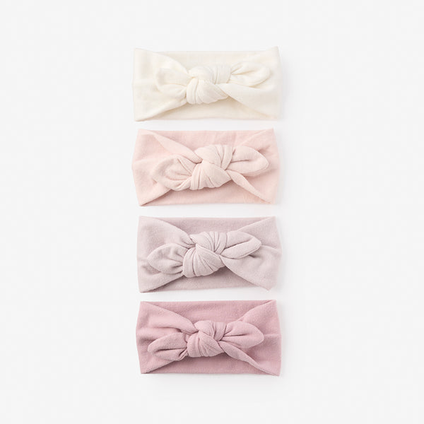 Brushed Cotton Knotted Bow Headband 4 Pack