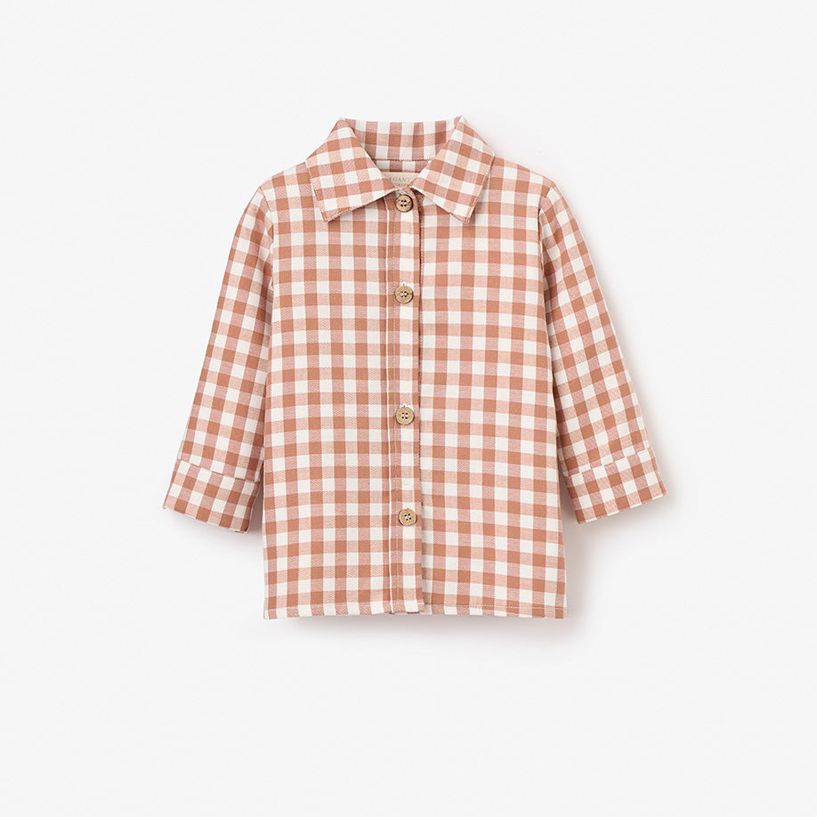 Rust Gingham Woven Button Down