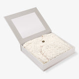 Whisper White Horseshoe Cable Knit Cardigan & Hat Baby Boxed Gift Set