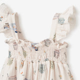 Tea Party Organic Muslin Smocked Dress w/ Bloomer