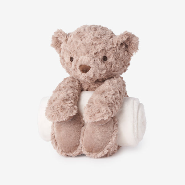 Bear Bedtime Huggie Plush Toy with Blanket
