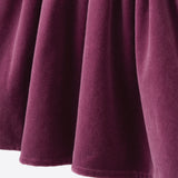 Dark Violet Velvet Ruffle Sleeve Dress