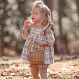 Plaid Ruffle Shoulder Dress & Bloomer Set