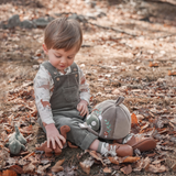 Dinosaur Organic Muslin Top + Corduroy Overall Set