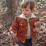 Rust Corduroy Jacket with Sherpa Trim