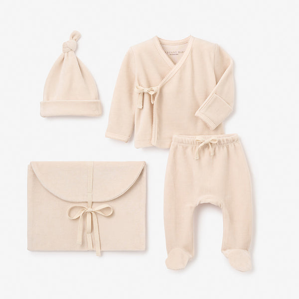 Taupe Velour Layette Set