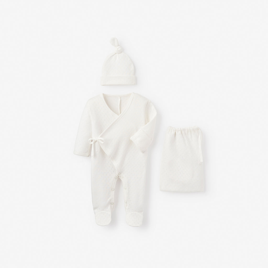 Organic Cotton Pointelle 2 Piece Preemie Layette Set