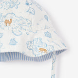 Oxford Stripe & World Explorer Print Reversible Sunhat