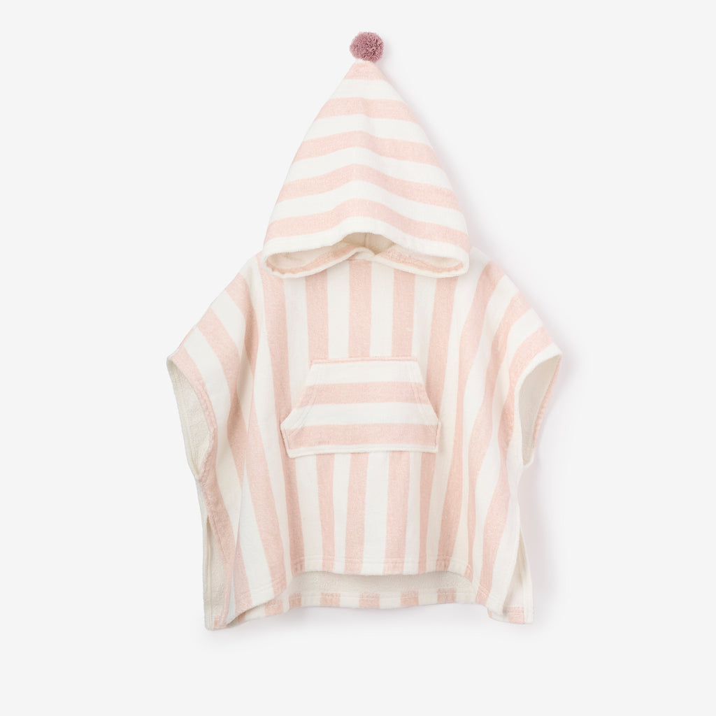 Pale Pink Cabana Stripe Terry Poncho