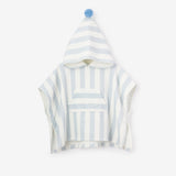 Pale Blue Cabana Stripe Terry Poncho