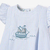 Sailboat Embroidered Oxford Stripe Dress