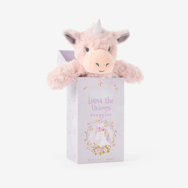 Luna Unicorn Snuggler Plush Security Blanket w/ Gift Box