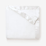 White Satin Trim Flannel Fleece Baby Stroller Blanket