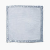 Pale Blue Satin Trim Flannel Fleece Baby Security Blanket