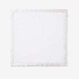 White Satin Trim Flannel Fleece Baby Security Blanket