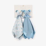 Blue "Sleepy Pals" Organic Security Blanket Set