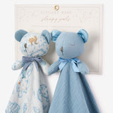 Blue "Sleepy Pals" Organic Security Blanket Set