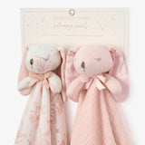 Pink "Sleepy Pals" Organic Security Blanket Set