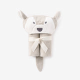 Gray Wolf Hooded Baby Bath Wrap