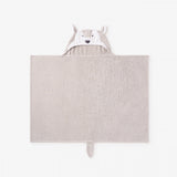 Gray Wolf Hooded Baby Bath Wrap