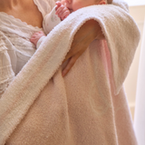 Pale Pink Teddy Bear Feather Knit Baby Blanket