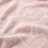 Pale Pink Teddy Bear Feather Knit Baby Blanket