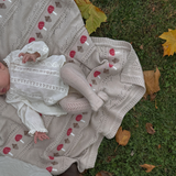 Mushroom Fairisle Knit Baby Blanket