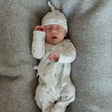 Blue Safari Print Organic Cotton Pointelle Layette 2 Pc Gift Set