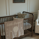Taupe Hot Air Balloon Feather Knit Baby Blanket