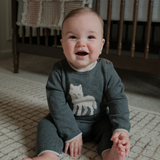 Wolf Knit Baby Jumpsuit