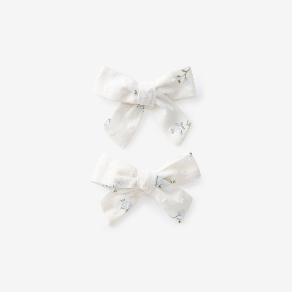 Bluebell Swiss Dot Bow Clip Set