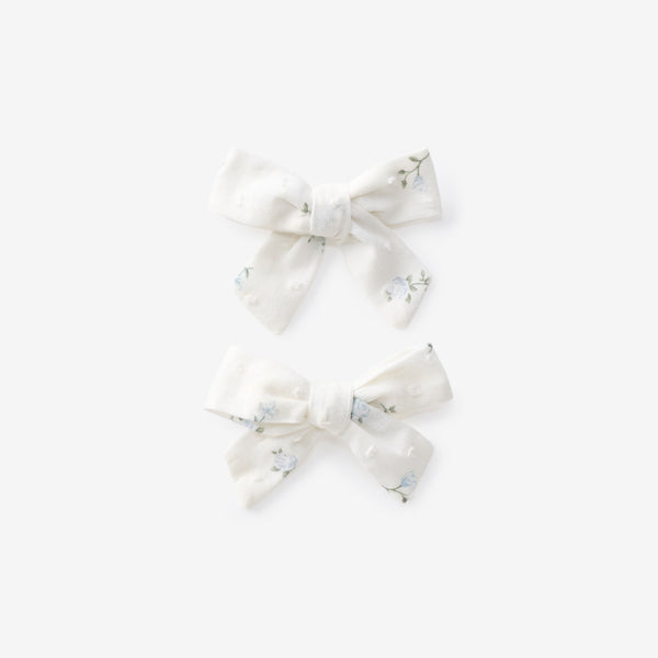 Bluebell Swiss Dot Bow Clip Set