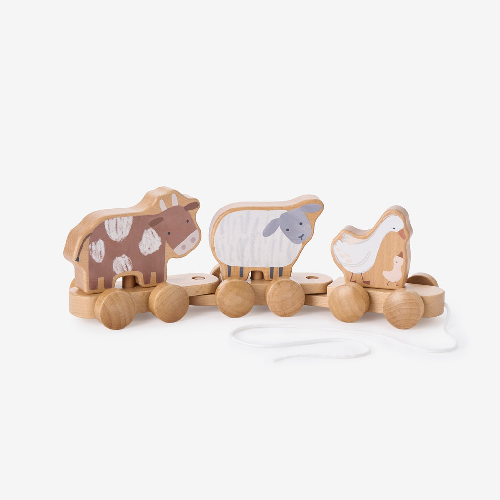 Farm Animal Wooden Pull Toy