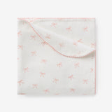 Bow Print Organic Double Layer Swaddle Blanket