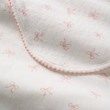 Bow Print Organic Double Layer Swaddle Blanket