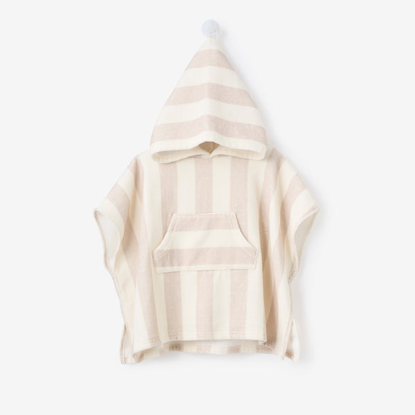 Taupe Cabana Stripe Terry Poncho