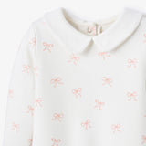 Pink Bow Interlock Peter Pan Collar Jumpsuit