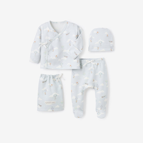 Up & Away Double Layered Cotton Layette Set