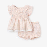 Fleur de Provence Smocked Babydoll Top & Bloomer Set