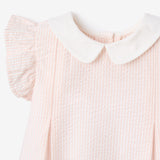 Pink Seersucker Collared Bubble