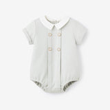 Gray Double Knit Button Front Bubble