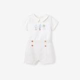 Dreamscape Embroidered Shirt & Seersucker Short Set